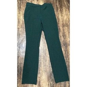 Zara Jogger Waist Pants Green/Black Plaid Size XS